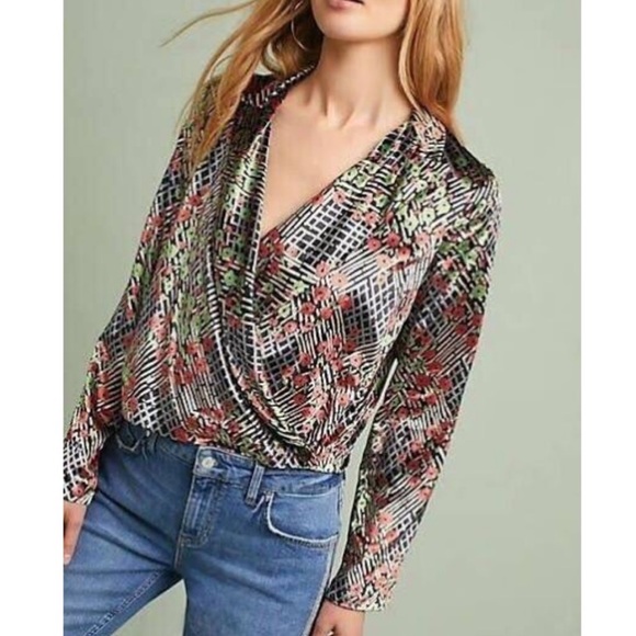 Floral Velvet Convertible Top - Picture 1 of 7